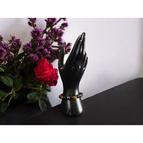 Triple Protection Bracelet 8mm Hematite Obsidian Tiger - New - Witchcore Earth - Picture 6 of 11